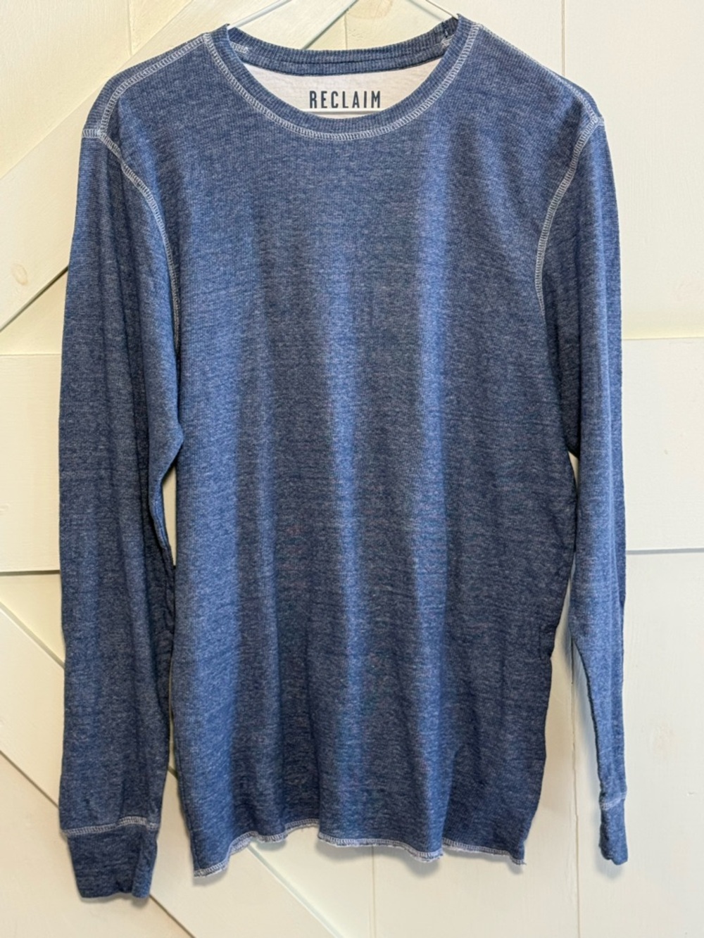 Reclaim by Buckle Blue Heather Thermal Long Sleeve Tee Shirt Medium